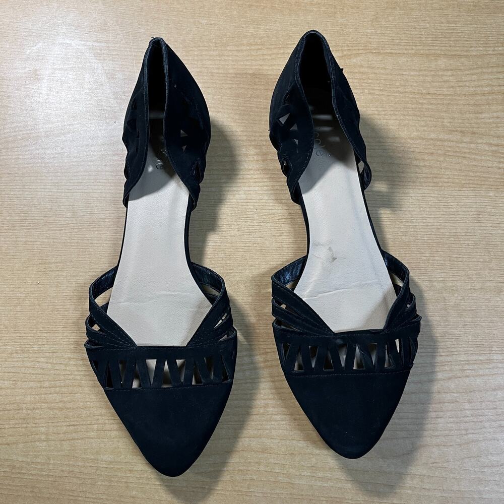 Nicole Women's black suede flat shoes Size 11